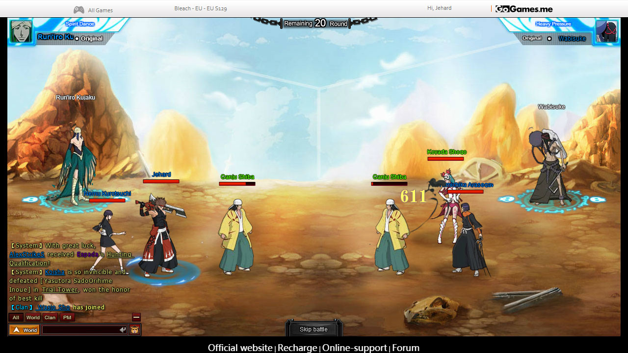 Anime bleach online Game at GoGames